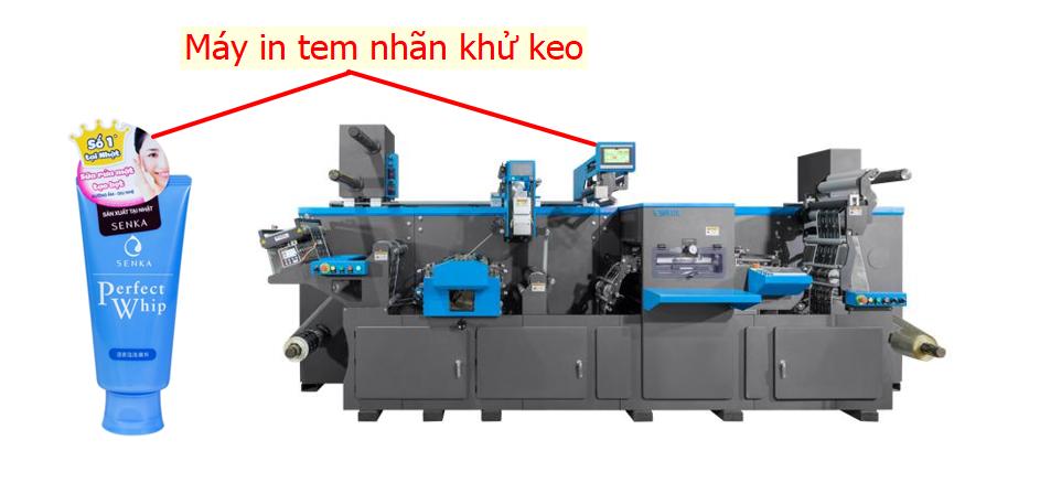Máy in tem nhãn khử keo - in flexo - bế tem